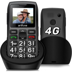 Artfone C1+4G Black — это мобильный телефон для пожилых людей с большими кнопками.