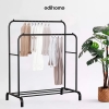 Donkey clothes rack, double, 110x150x54 cm, black, with shoe rack