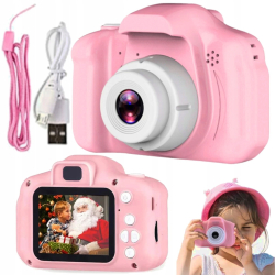Children's Camera, Children's Cameras, with 2.0-inch, Cartoon Stickers, 1080P HD 32GB, USB