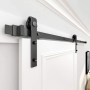 WINSOON Black antique roller kit for sliding barn door hardware system (J-shape design)