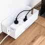 Amazon Basics - Caja organizadora de cables para ocultar y organizar cables, tamaño grande, Blanco