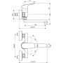 Ideal Standard B1717AA Ceraflex настенный смеситель для раковины, выступ 160 мм, поворотный излив, хром