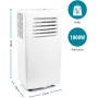 Tristar AC-5529 Acondicionador de aire portátil - 3 en 1-9.000 BTU/2,6 kW - Enfría, ventila, deshumidifica - temporizador, mando a distancia [Clase de eficiencia energética A]