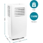 Climatizador móvil Tristar AC-5531 - 3 en 1 - Enfría, ventila, deshumidifica - 3 kW, Blanco, 10 500 BTU [Clase de eficiencia energética A]