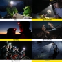 Vinabo headlamp, Powerful 6-stage headlamp, Ultra-bright Led headlamp with 30° adjustable lighting, 500lm LED, 3 AAA batteries included