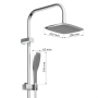 EISL shower set EASY FRESH, shower system without tap 2 in 1 with large rain shower (250 x 200 mm) and hand shower, chrome DX12006