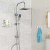 EISL Easy Energy DX12004-A-Set 2 in 1, large (170 x 170 mm) hand-held, rain shower without faucet, ideal for retrofitting, complete mounting kit DX12004-A