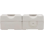 REV AquaForm, double socket outlet damp-proof socket outlet, IP44, single-pole, surface-mounted, white