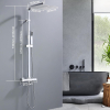 HOMELODY Duschsystem mit Thermostat und 30x30 cm Regenbrause aus Edelstahl