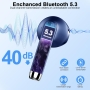 Drsaec Bluetooth Auriculares internos Bluetooth 5.3 con 4 micrófonos