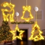 Weihnachtsgirlanden „Sterne“ mit Saugnapf 40 LEDs