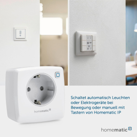 Homematic IP-Steckdose für Smart Home. Steuerung über Alexa und Google Assistant App 