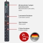 Brennenstuhl Secure-Tec power strip with 8 sockets, surge protection and main-follow function (3m cable, switch) anthracite