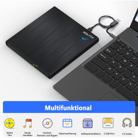 Внешний CD-DVD-привод NOLYTH и устройство записи USB 3.0 Type-C для ноутбуков, Windows, ПК, Mac, MacBook, настольных компьютеров