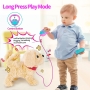 Interactive baby plush toy with walking, barking, tail wagging, singing and repeating functions