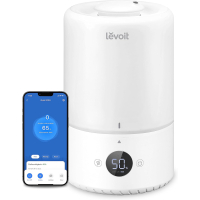 Увлажнитель воздуха LEVOIT 3л с верхним наполнением, вращающаяся на 360° насадка, увлажнитель с прохладным туманом, объем тумана 300 мл/ч, тихий уровень шума 28 дБ, увлажнитель помещения 25 ч и диффузор аромата для детских комнат, спален, растений