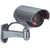 Battery-operated dummy camera with LED lighting