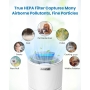 RENPHO HEPA air purifier for allergy sufferers, cleans 55 m² room (<30 min), with sleep mode, 8-color night light, timer and lock function