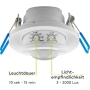 Goobay 71362 Infrarot Bewegungsmelder mit Dämmerungssensor Innen 360° PIR Sensor LED Leuchte Unterputz Deckenmontage Einbaubewegungsmelder 8 m Weiß