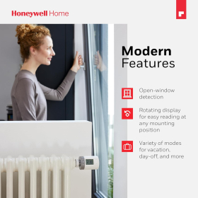 Termostato electrónico para radiador Honeywell Home, inteligente y programable, 1 unidad