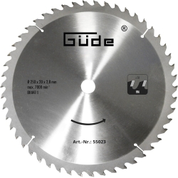 Güde Hartmetall-Sägeblatt mit 50 Zähnen 250 x 20 mm