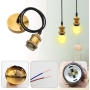 Set mit 2 goldenen Lampenfassungen E27 mit Kabel