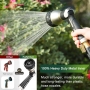 FANHAO Metal Spray Gun Gardena Gun, Robust High Pressure Nozzle with 8 Spray Patterns, Thumb Control, On-Off Valve for Garden Irrigation