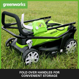 Аккумуляторная газонокосилка Greenworks 40 В для газонов площадью до 400 м², ширина стрижки 35 см