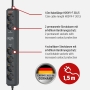 Brennenstuhl Eco-Line Comfort Switch Plus Steckdosenleiste 6-Fach (Mehrfachsteckdose mit 2 permanenten und 4 schaltbaren Steckdosen, beleuchteter Fußschalter) anthrazit