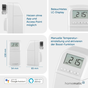 Termostato de radiador Homematic IP – Compact Plus para Smart Home