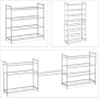 Relaxdays metal shoe rack, 4 levels, 70 x 70 x 26 cm