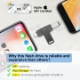 USB флешка для iPhone 256 ГБ | Сертифіковано Apple | Vakiit USB 3.0 | Розширення пам’яті для iPad, iOS, Android, ПК