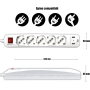 Regleta V-TAC con interruptor y cable de 1,5 m - 5 tomas bipass 10/16 A + Schuko + 2 tomas USB - con clavija de 16 A - toma para casa, oficina, tienda - color blanco