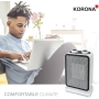 Korona 60001 Mini calentador de ventilador eléctrico | 4 niveles | 1.500 vatios | Tecnología de calefacción cerámica | Oscilación | Ideal para calentar rápidamente habitaciones pequeñas