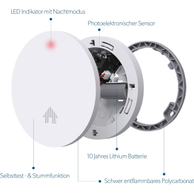 UNITEC smoke detector 23.5 mm high