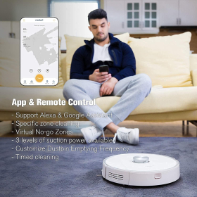 Робот-пылесос neabot N1 Plus с функцией мытья полов, автоматическое всасывание, робот-пылесос, робот-пылесос с лазерной навигацией, мощность всасывания 2700 Па, плановая уборка, зоны с ограниченным доступом, приложение/Alexa/Google