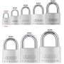 ABUS padlock Titalium 64TI/20 - set of 2, keyed alike - lock body made of special aluminum - hardened steel shackle - ABUS security level 3 - silver