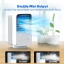 OMISOON 4-in-1 mobile Klimaanlage, 60°/120° Oszillation, 700 ml Mini-Klimaanlage, 3 Windgeschwindigkeiten, 2 Nebelmodi, 7 Lichtfarben