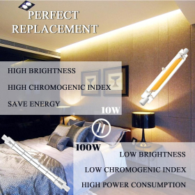 Hsientpe R7S LED 118MM с регулируемой яркостью, замена светодиодных ламп R7S мощностью 20 Вт на галогенные лампы мощностью 200 Вт, без мерцания, светодиодный стержень с лучом освещения на 360°, переменный/постоянный ток 220-240 В