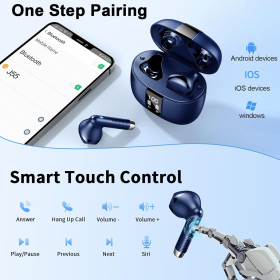 Drsaec Bluetooth Auriculares internos Bluetooth 5.3 con 4 micrófonos