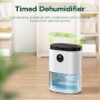 CONOPU DH-CS02 Portable Dehumidifier 2300ml for Bedroom Auto Defrost Auto Shut Off 3 Modes Humidity Control White