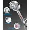 Amtier water-saving shower head, hand shower filter made of mineral stone and 6 jet types