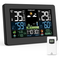 Wireless weather station with outdoor temperature sensor for indoor and outdoor use