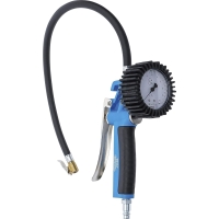 BGS 55410 | Pistola para inflar neumáticos con aire comprimido | calibrado | 0 - 10 barras | Medidor de inflado de neumáticos | Manómetro de neumáticos | Inflador de neumáticos | Manómetro de neumáticos