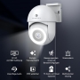 Menborn Outdoor-Überwachungskamera, 2K/3MP, 360°-Überwachung mit Starlight Colour Night Vision, 2.4GHz IP-Außenkamera mit Flutlicht, Zwei-Wege-Audio, Bewegungserkennung, funktioniert mit Alexa