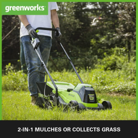 Аккумуляторная газонокосилка Greenworks 24 В, до 200 м² 