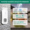 Timbre inalámbrico con alcance de 400 m para la puerta de entrada con 55 tonos de llamada, LED intermitente