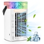 YISSVIC 4-in-1 Portable Mini Air Conditioner with 3 Speeds and 7 Backlight Colors