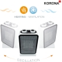 Korona 60001 Electric mini fan heater | 4 levels | 1,500 watts | Ceramic heating technology | Oscillation | Ideal for quickly heating up small rooms