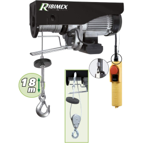 RIBIMEX PE125/250C/1 Elektrischer Flaschenzug, 125/250 kg, 500 W, Kabel 18 m
